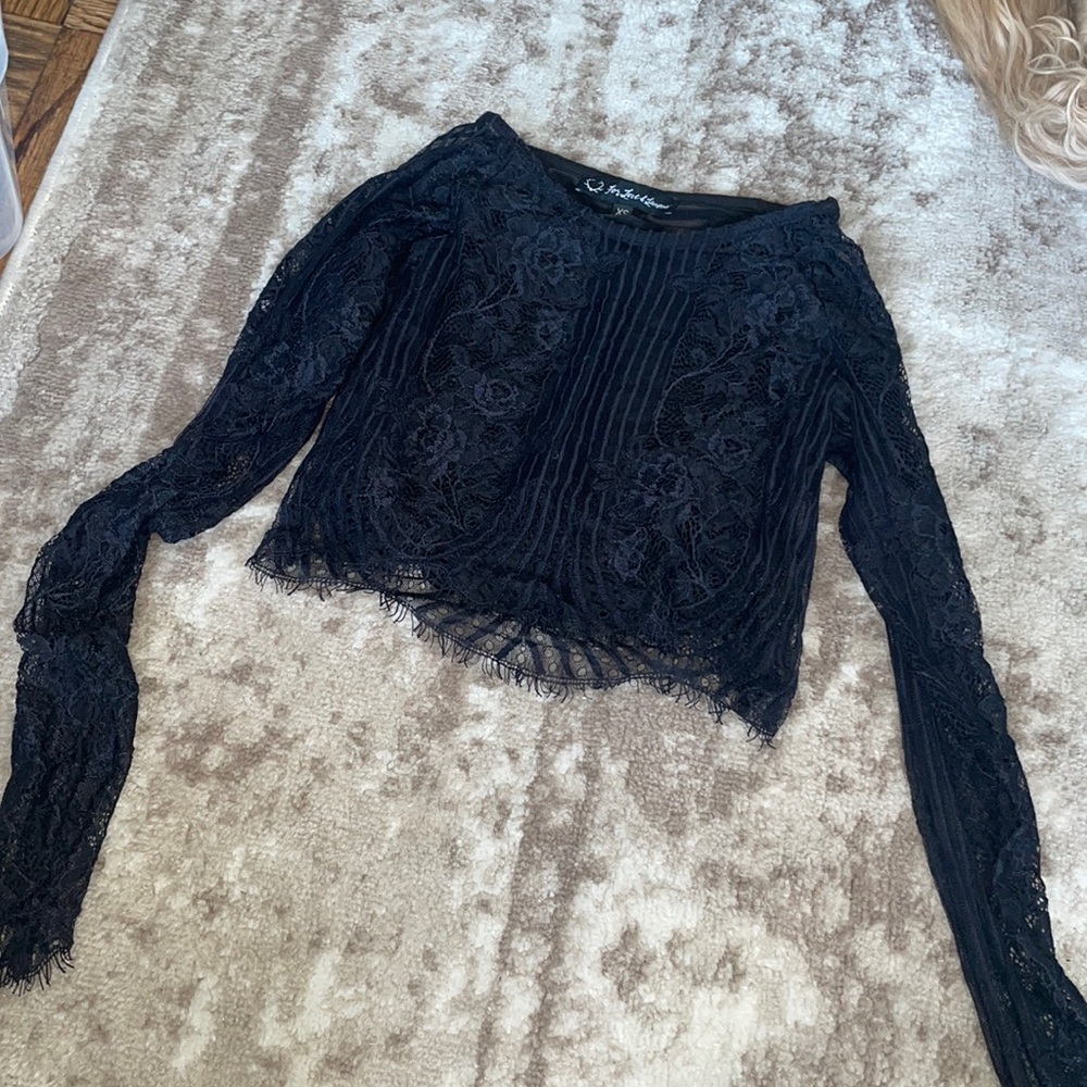 For love and lemons black lace top
